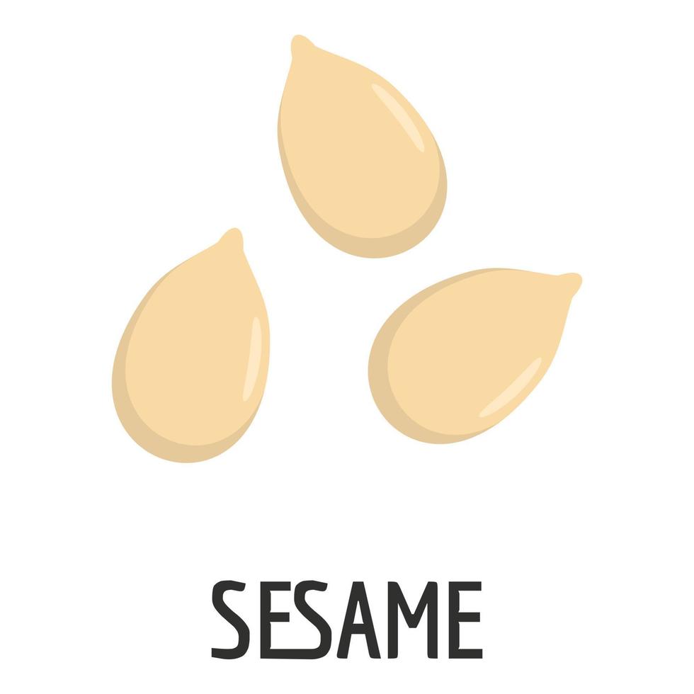 Sesame icon, flat style vector