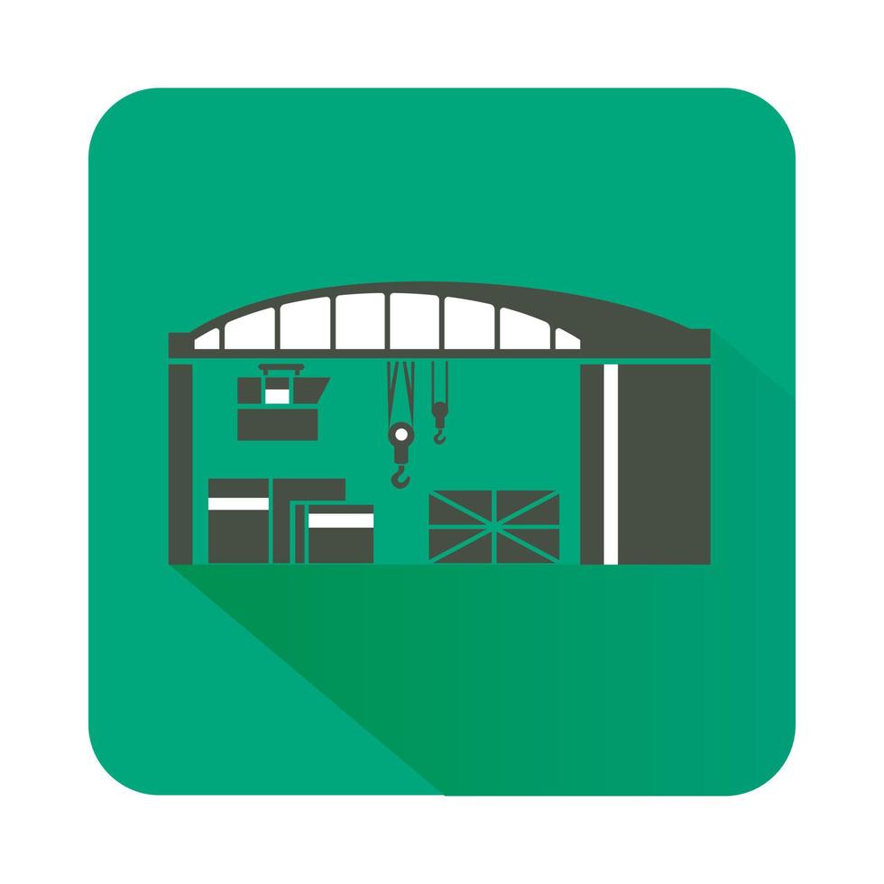 Warehouse for loading icon, flat style vector