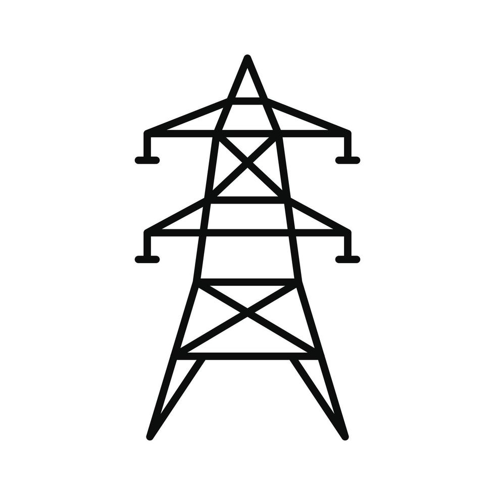 icono de torre eléctrica, estilo de contorno vector