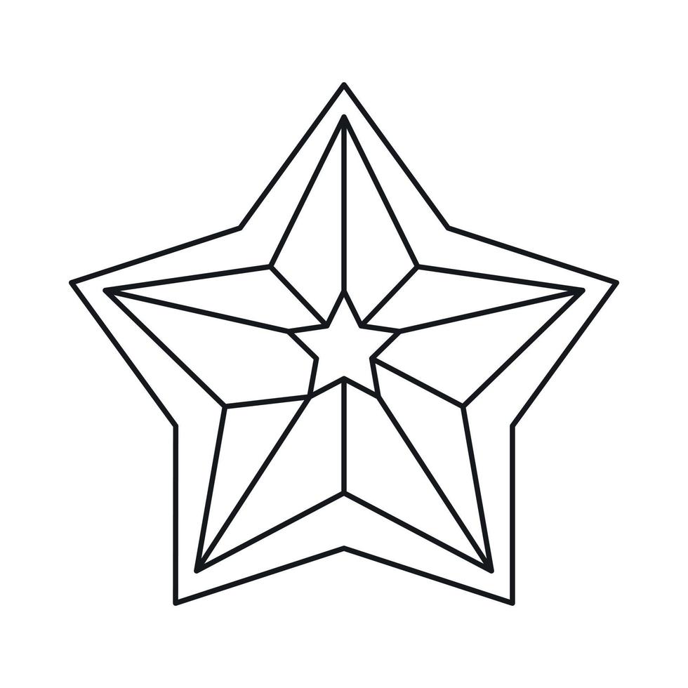 Star icon, outline style vector