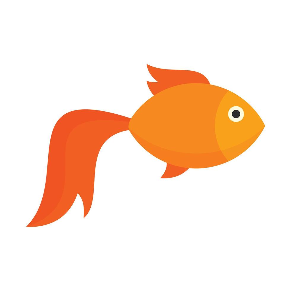 Gold fish icon, flat style vector