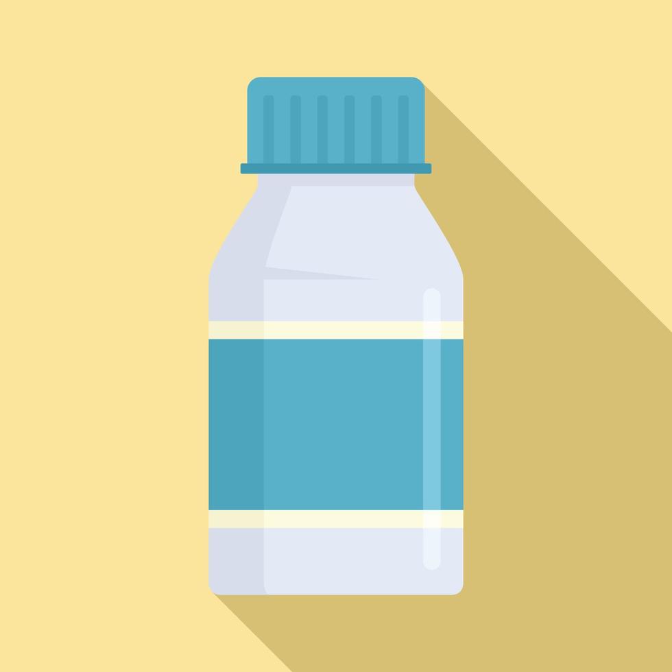 Vitamin pill jar icon, flat style vector