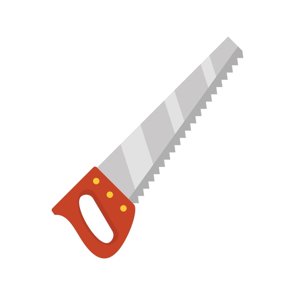 Hand saw icon, flat style vector