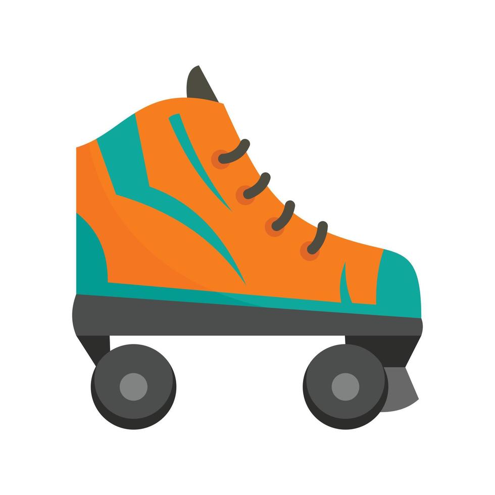 icono de patines naranja, estilo plano vector