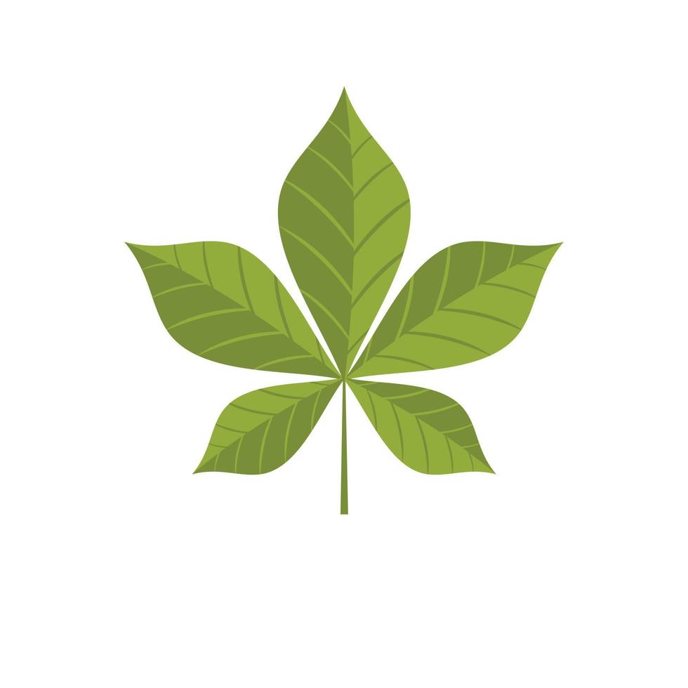 icono de hoja de castaño, estilo plano vector