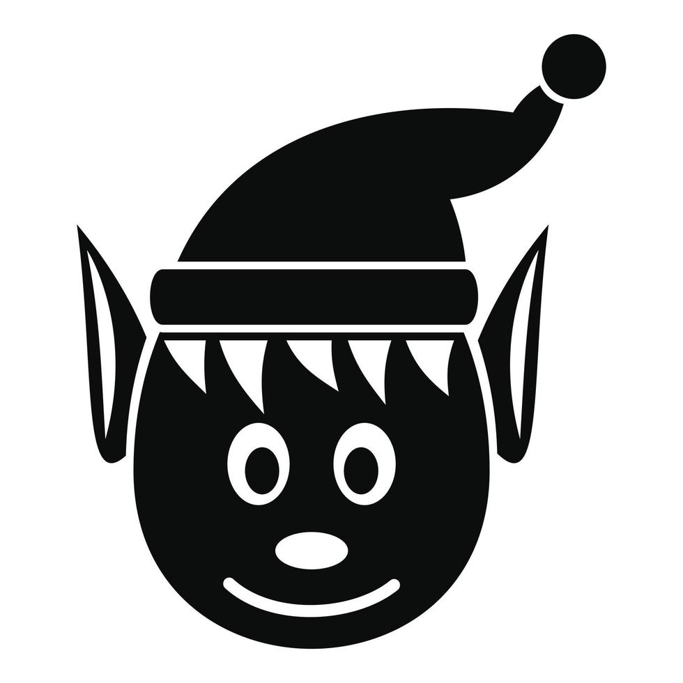 Head elfin icon, simple style vector