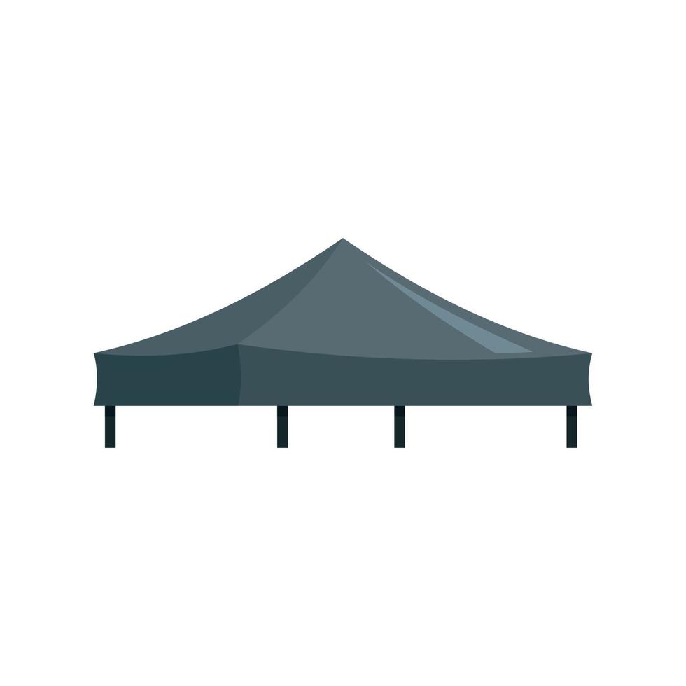 Black tent icon, flat style vector