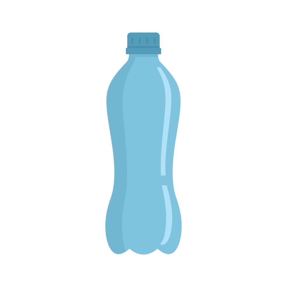 icono de botella de agua de plástico, estilo plano vector