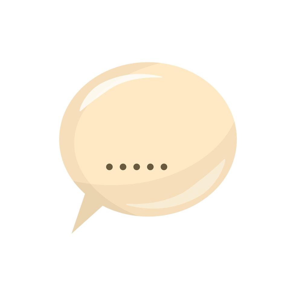 Glossy speech bubble icon, cartoon style vector