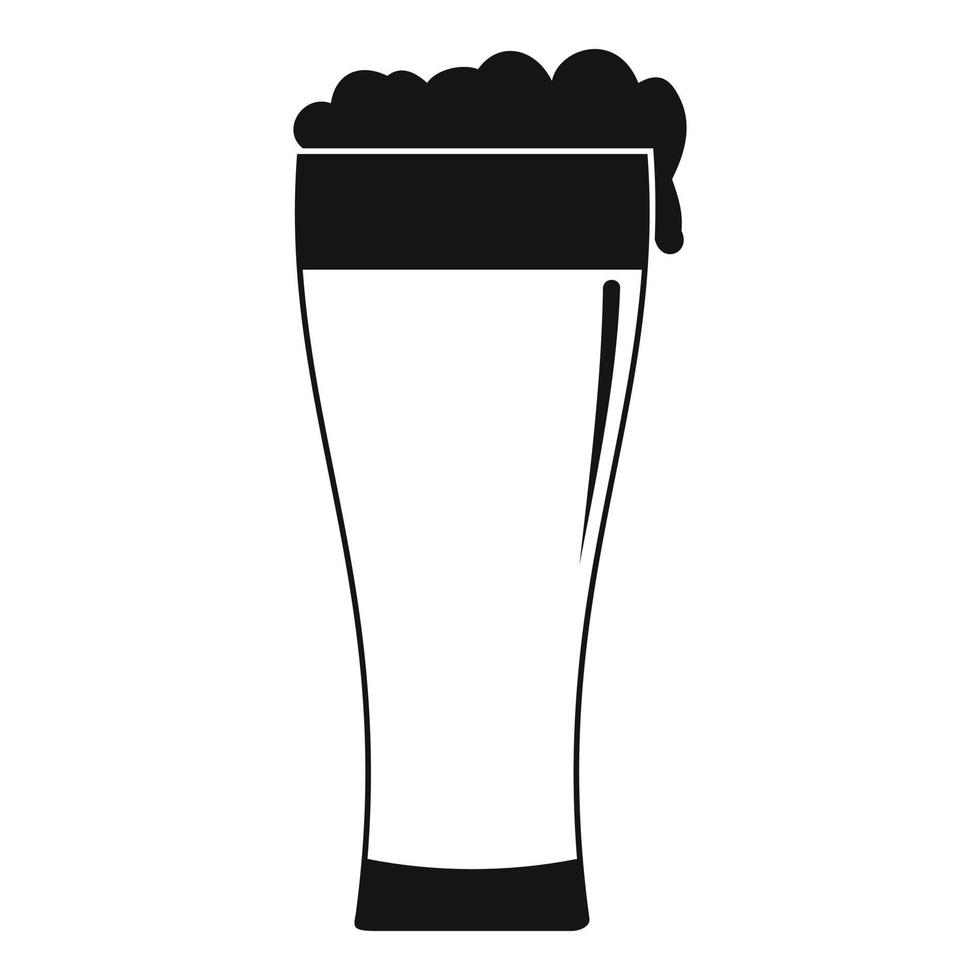 Glass of beverage icon, simple style. vector