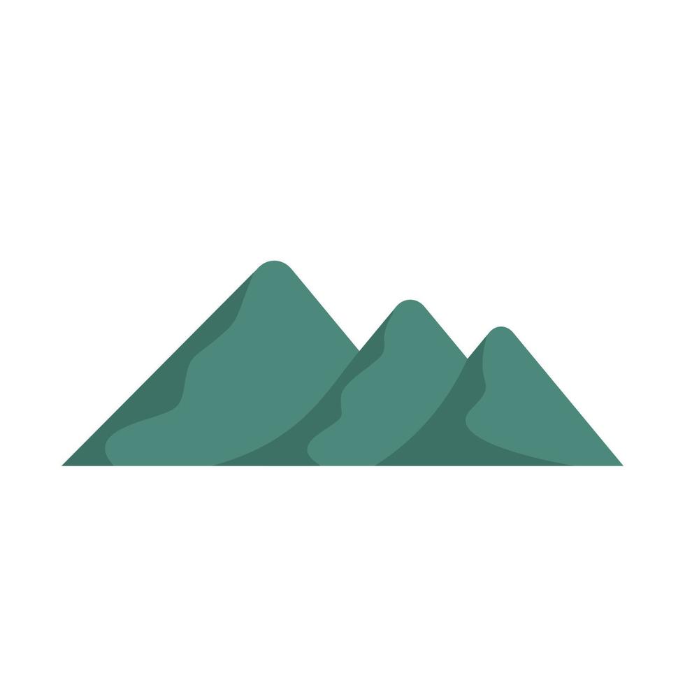 viajar al icono de la montaña, estilo plano. vector