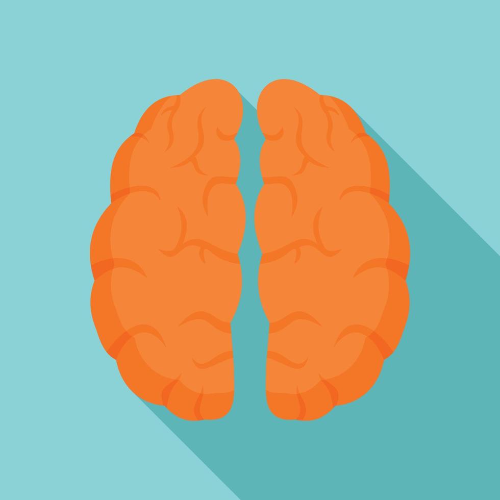 icono del cerebro humano, estilo plano vector