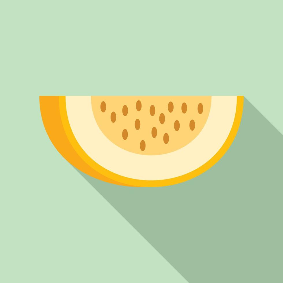 pedazo de melón, icono, plano, estilo vector