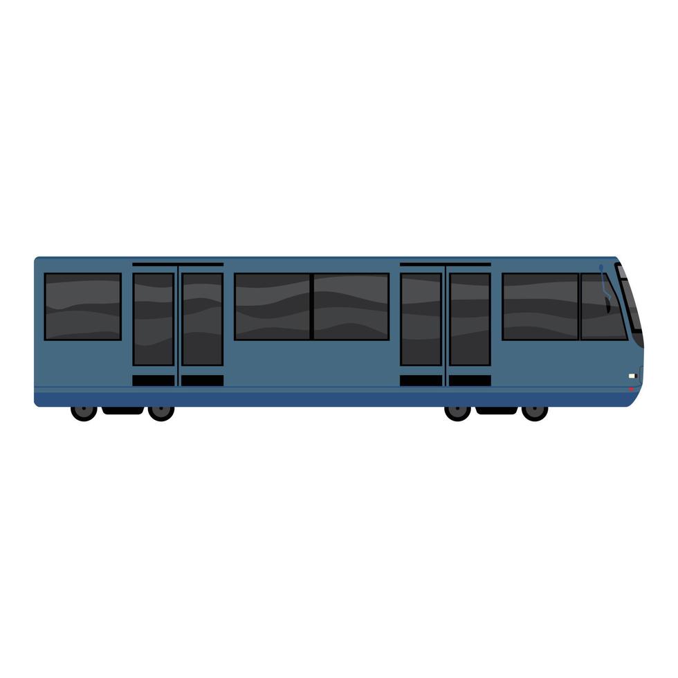 Blue subway train icon, cartoon style vector