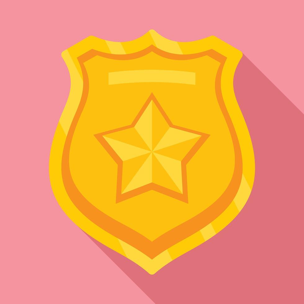 icono del emblema de la policía, tipo plano vector