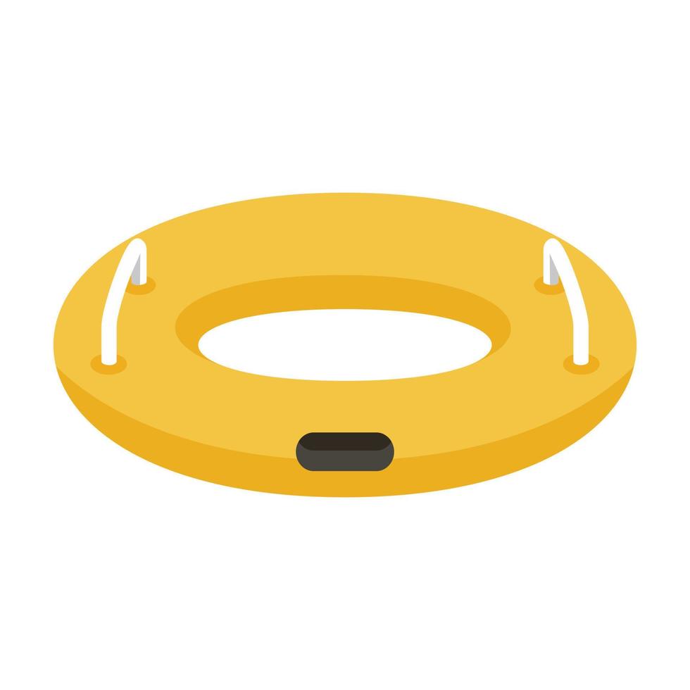 icono de anillo inflable, estilo plano vector