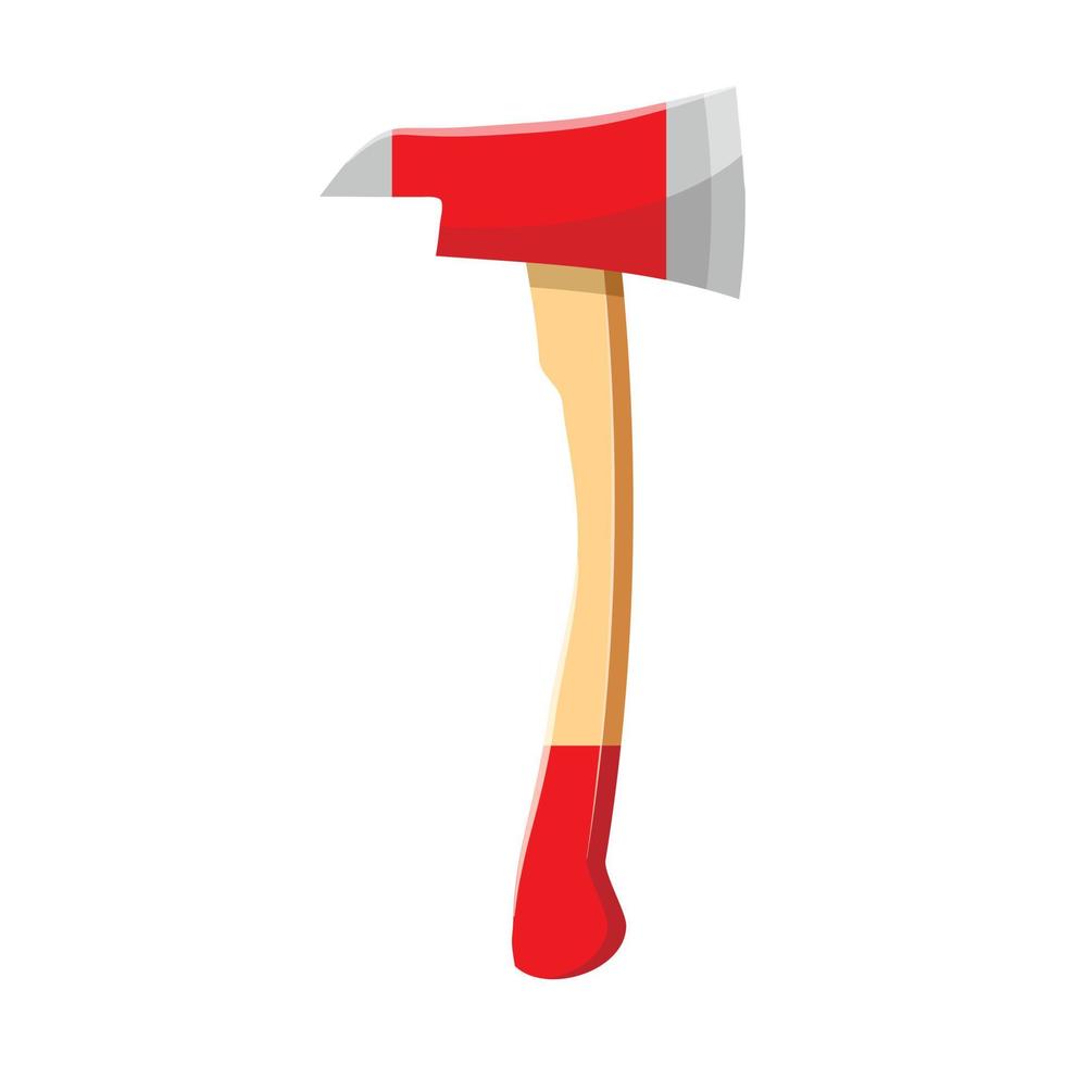 Red axe icon in cartoon style vector