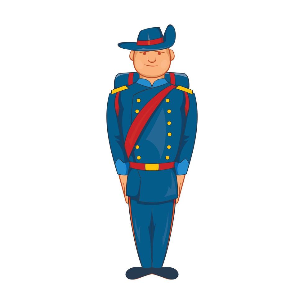 hombre con uniforme azul del ejército icono del siglo XIX vector