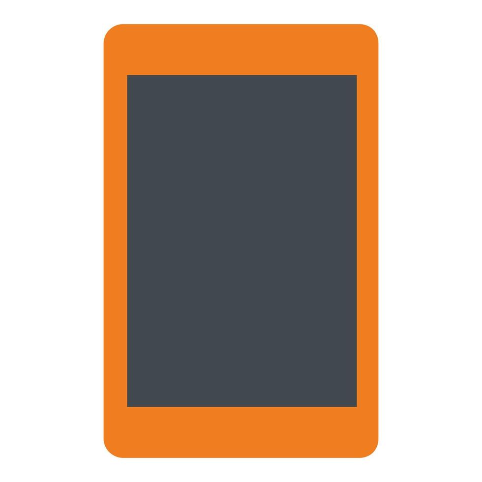 Orange tablet icon, flat style vector