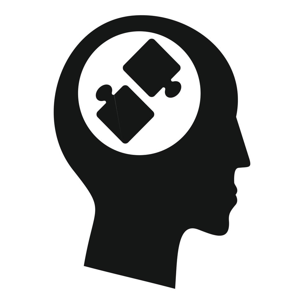 Mental puzzle icon, simple style vector