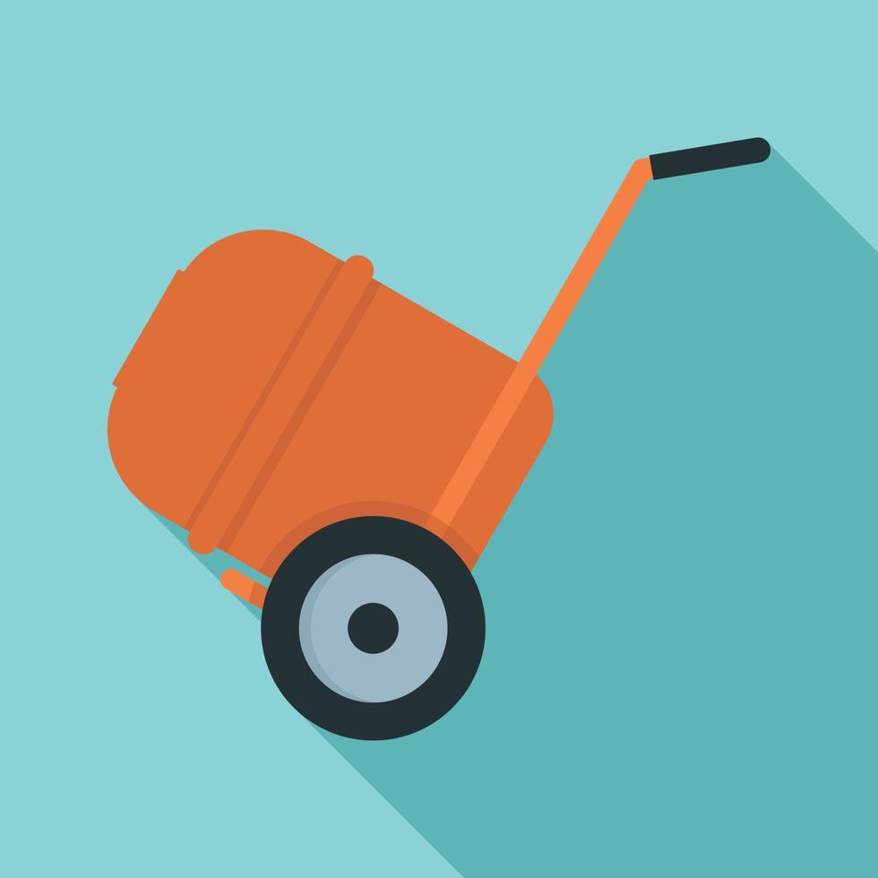 Concrete mixer icon, flat style vector