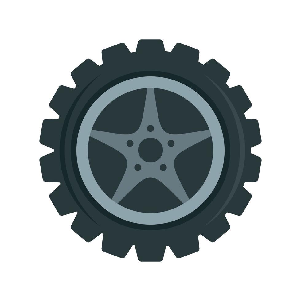 Car wheel icon, flat style vector