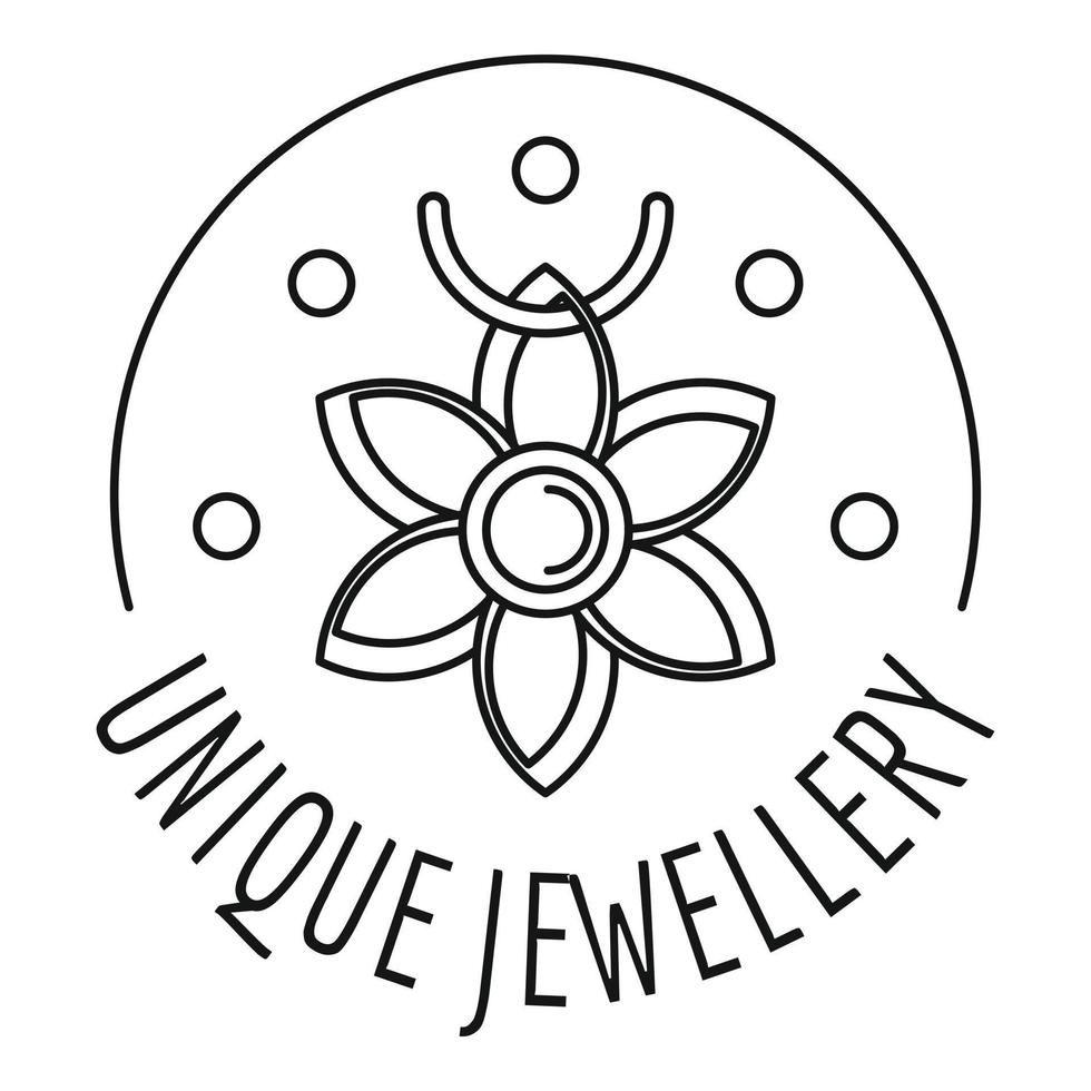 Unique jewellery logo, outline style vector
