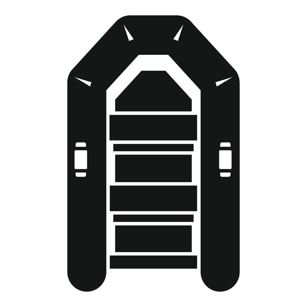 Rubber inflatable boat icon, simple style vector