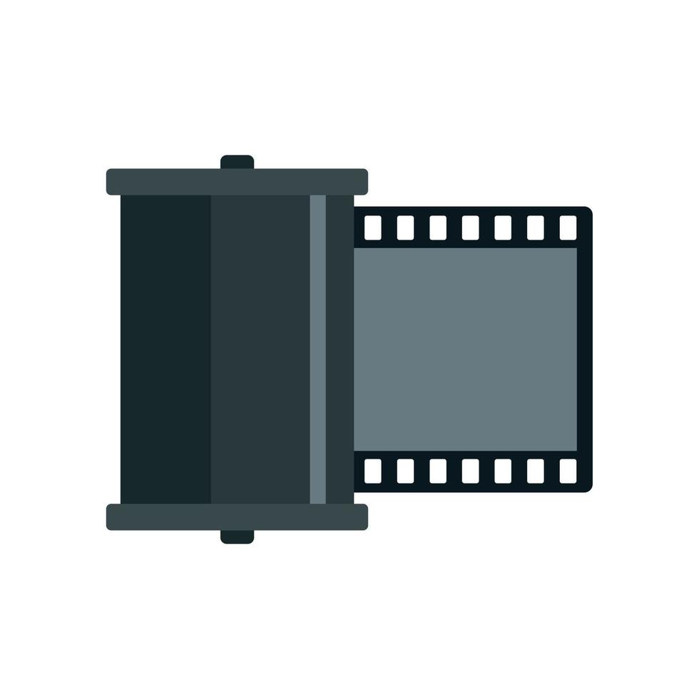 Retro camera film icon, flat style vector