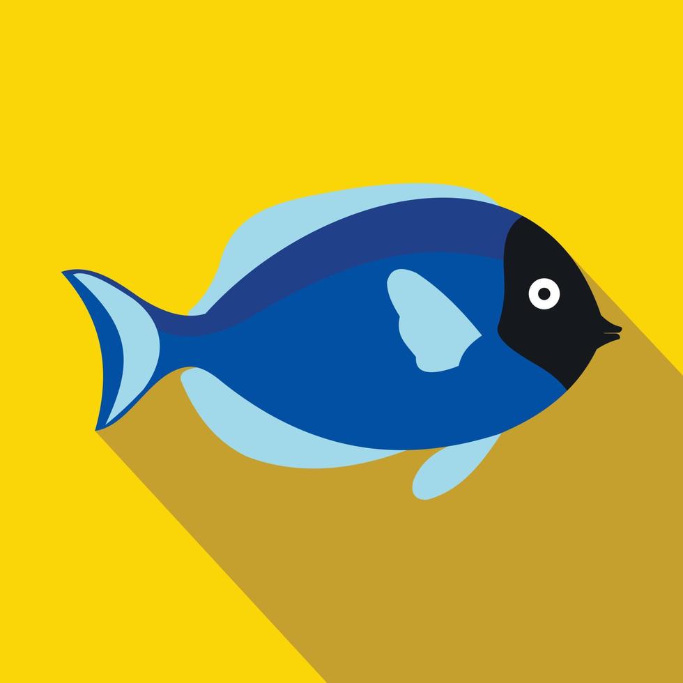 Surgeon fish icon, flat style vector