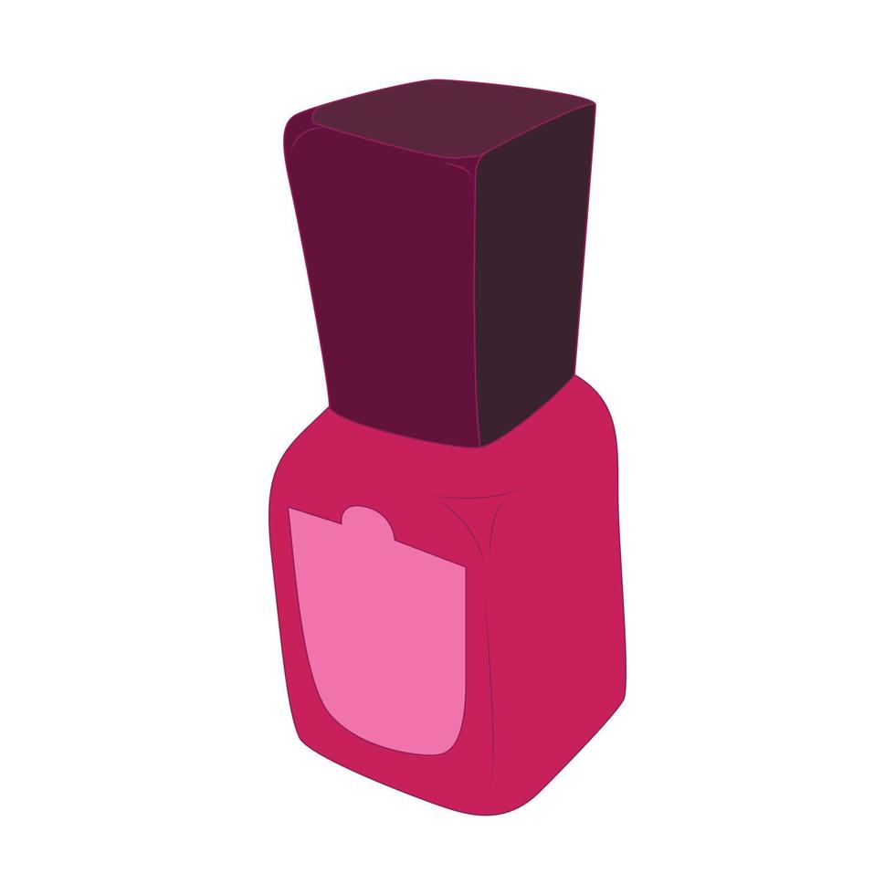 Icono de botella de esmalte de uñas púrpura, estilo de dibujos animados vector