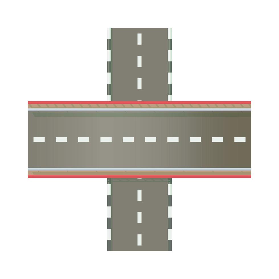 Multilevel road intersection of freeways icon vector