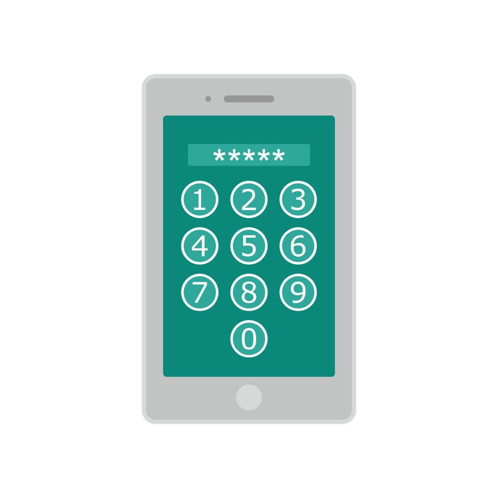 Device lock code icon, flat style vector