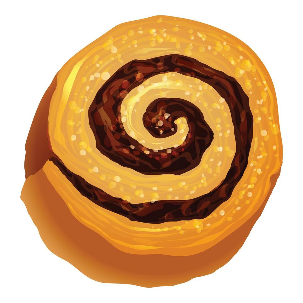 Spiral biscuit icon, cartoon style vector