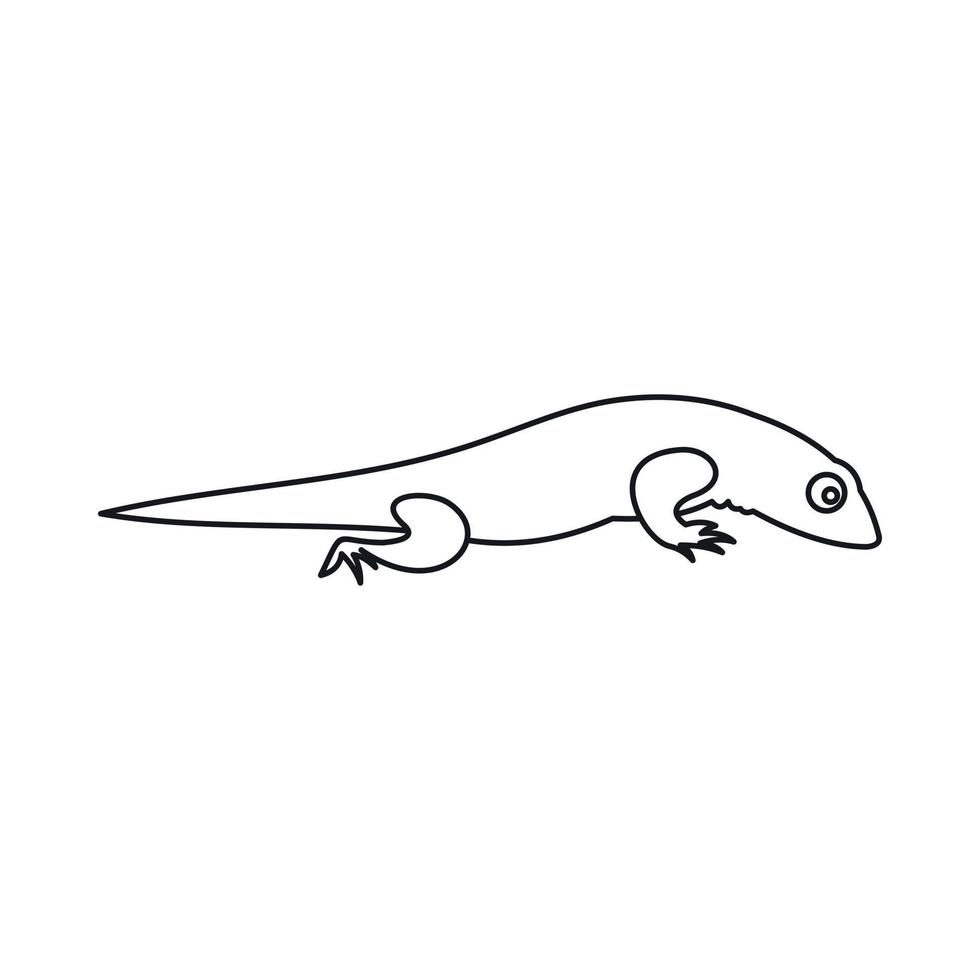 Lizard icon, outline style vector