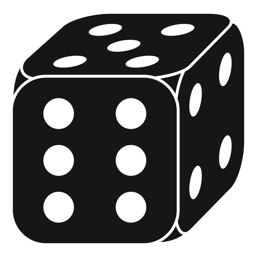 Lucky dice icon, simple style vector