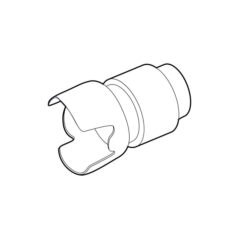 Camera lens icon, outline style vector