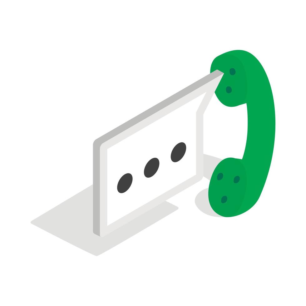Consultation by phone icon, isometric 3d style vector