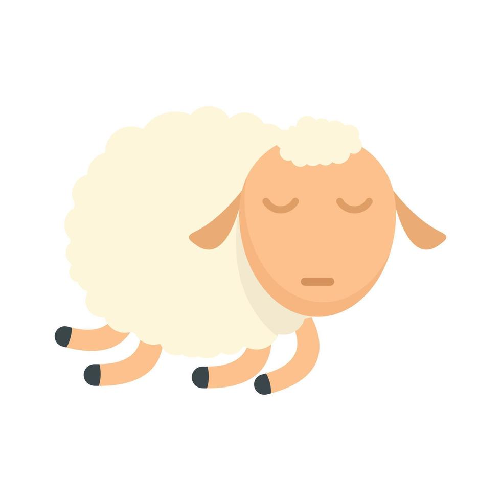 icono de oveja dormida, estilo plano vector