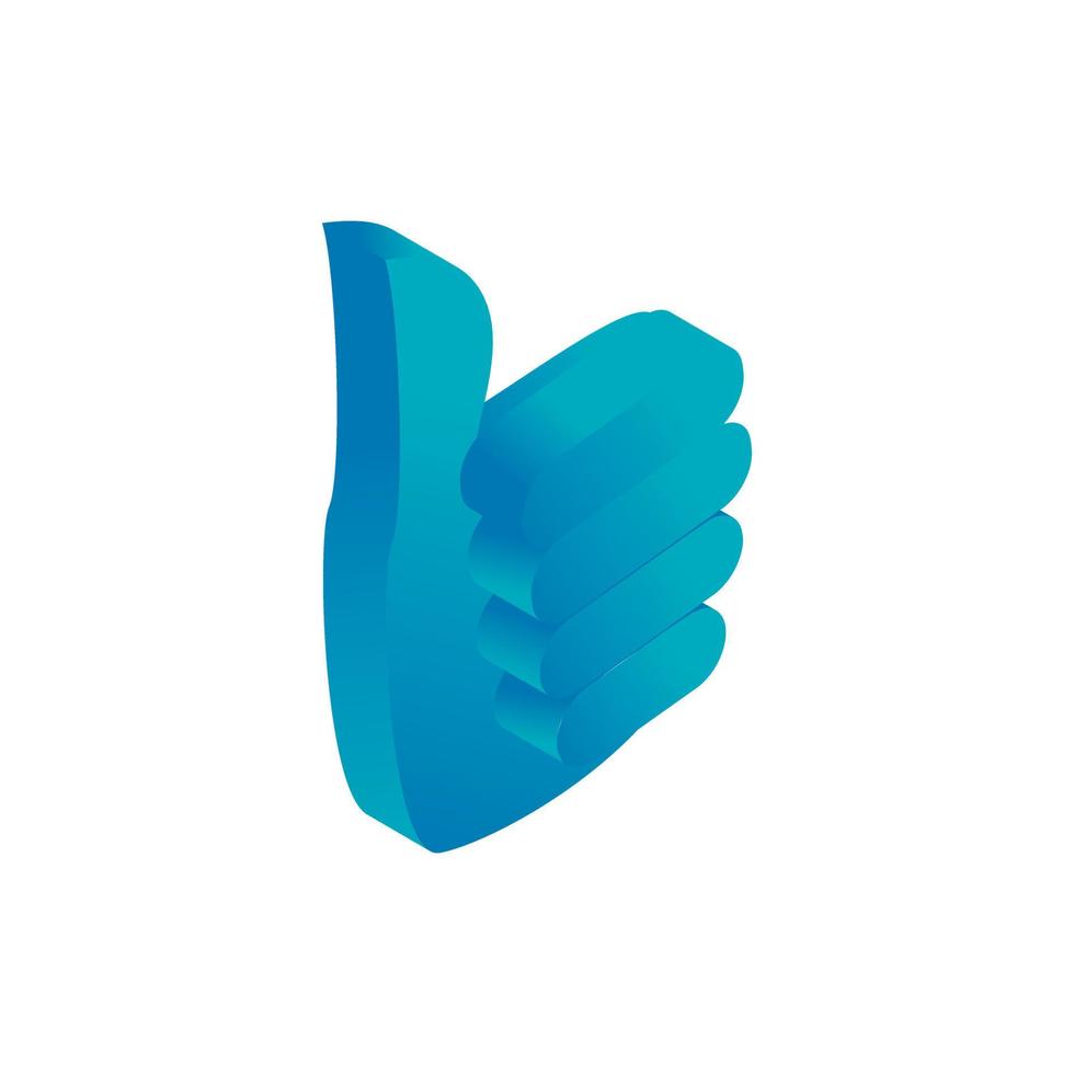 Thumbs up icon, isometric 3d style vector