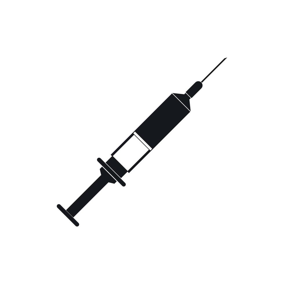 Syringe icon, simple style vector
