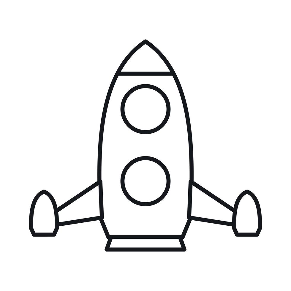 Rocket icon, outline style vector