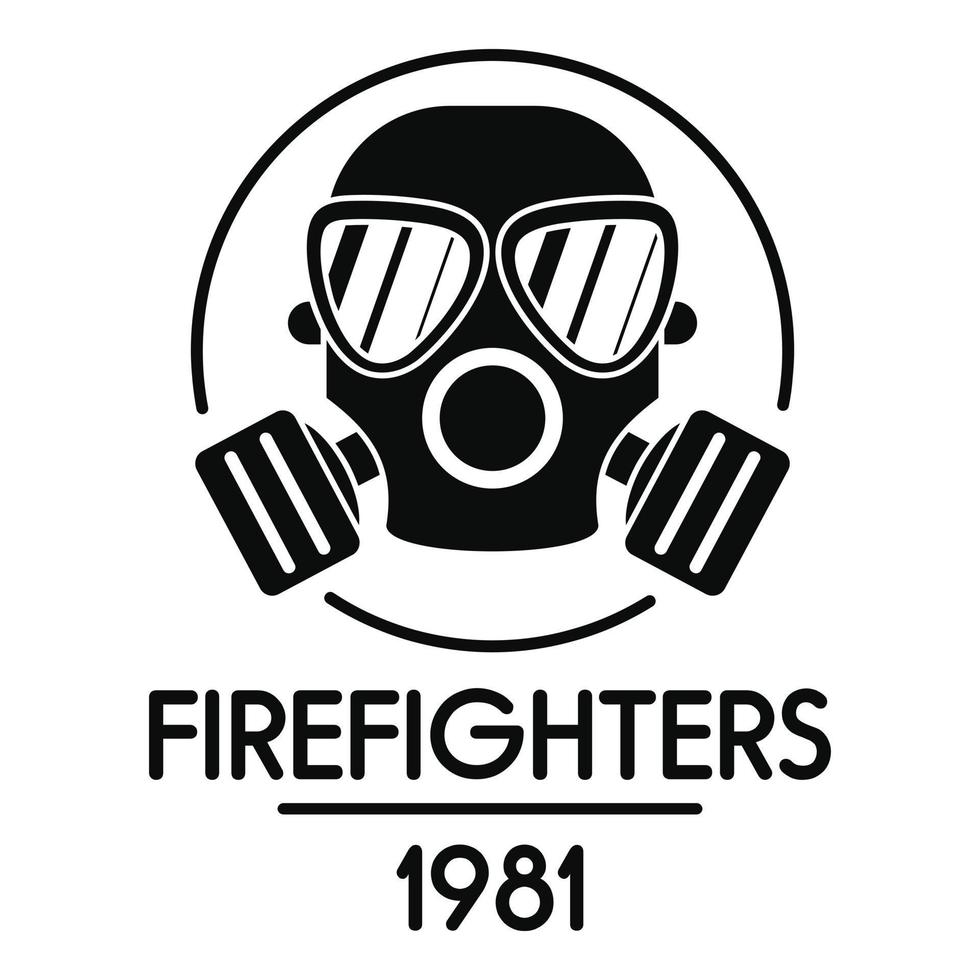 Firefighters logo, simple style vector