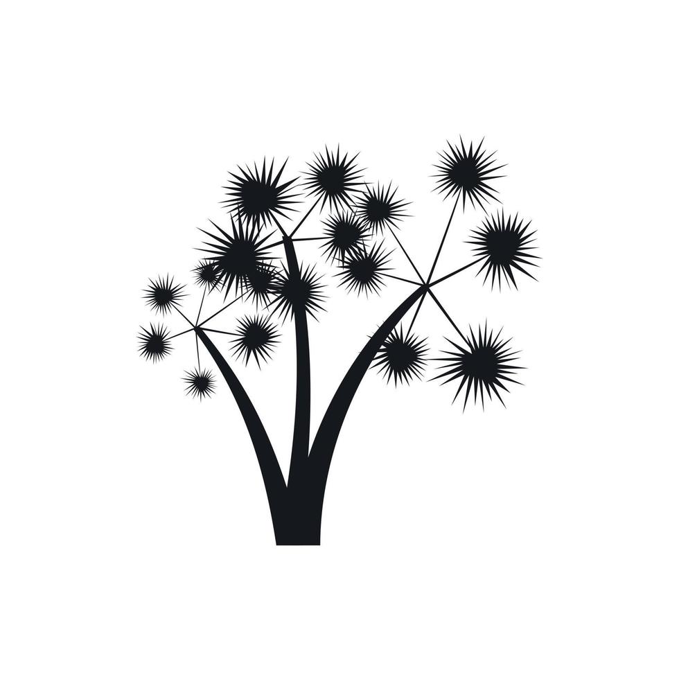 icono de tres palmeras puntiagudas, estilo simple vector