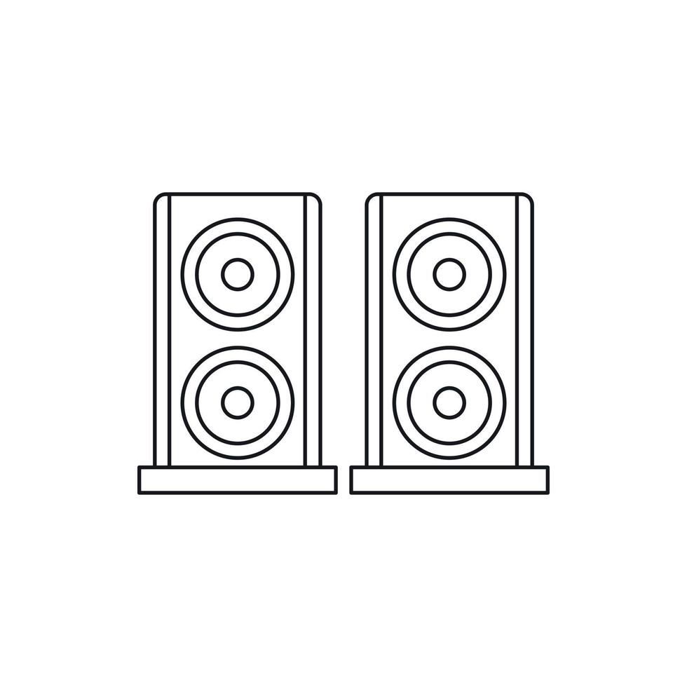 icono de dos altavoces de audio, estilo de esquema vector