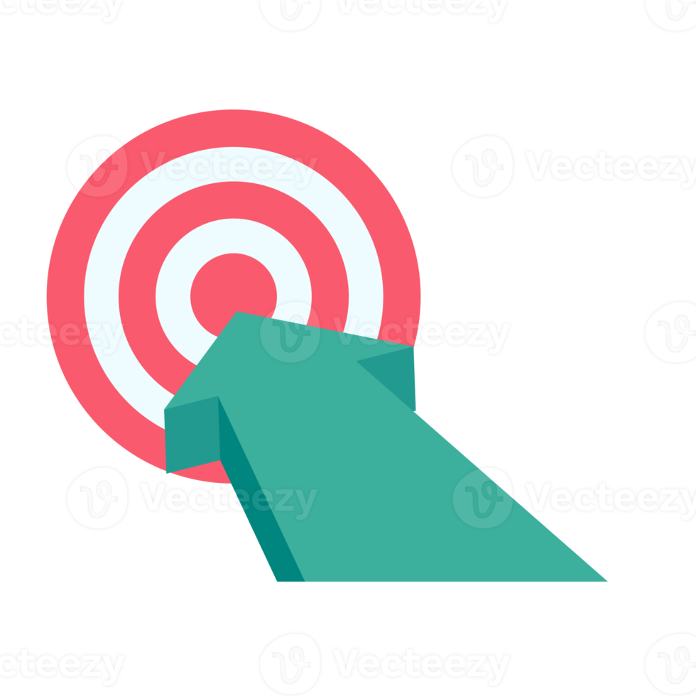 arrow pointing towards the target The concept of striving for success png