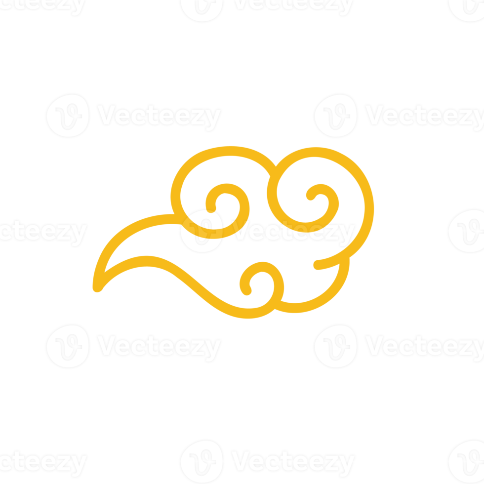 Golden cloud pattern. Chinese clouds for Chinese New Year decorations png
