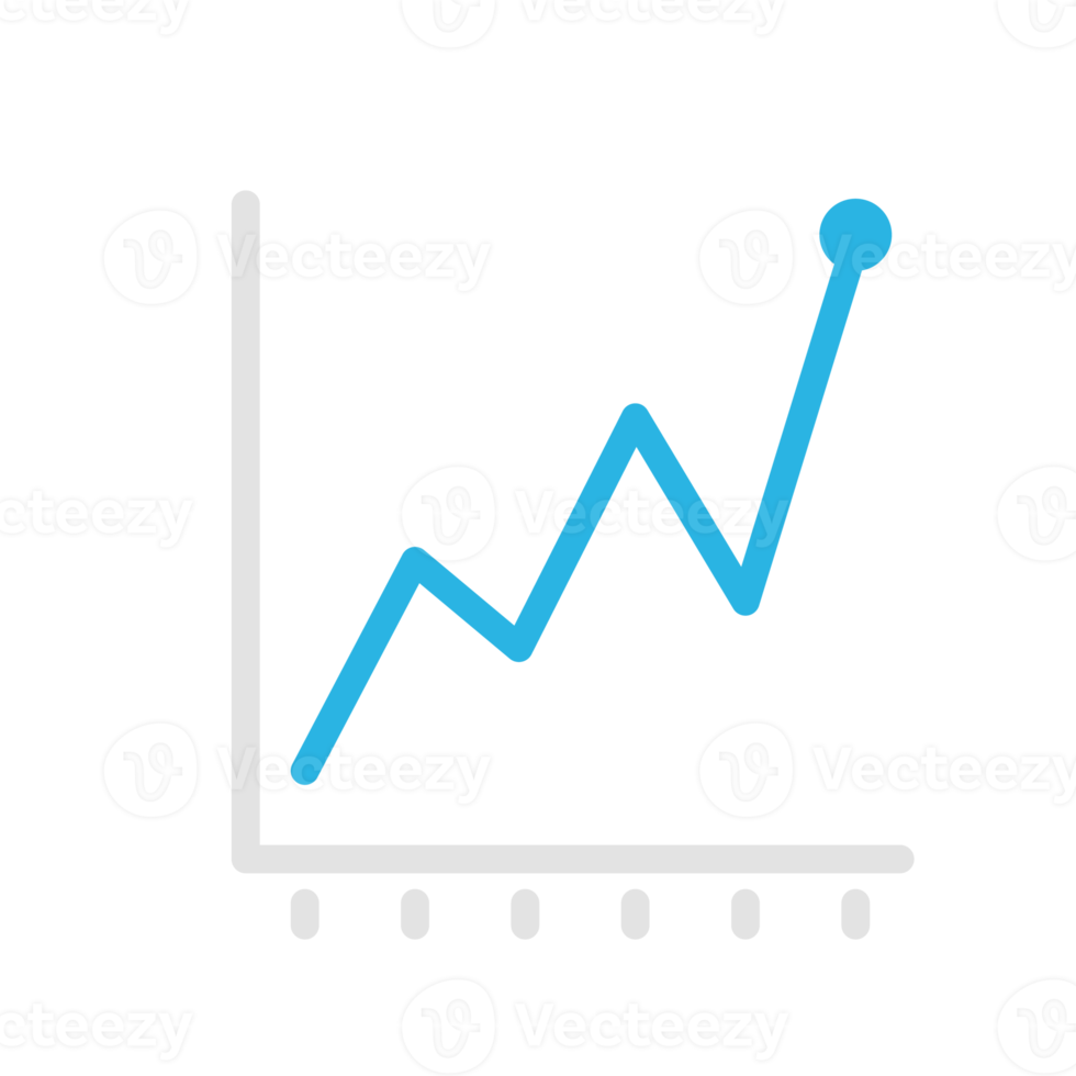 Line graph comparing business performance. Company earnings report concept png