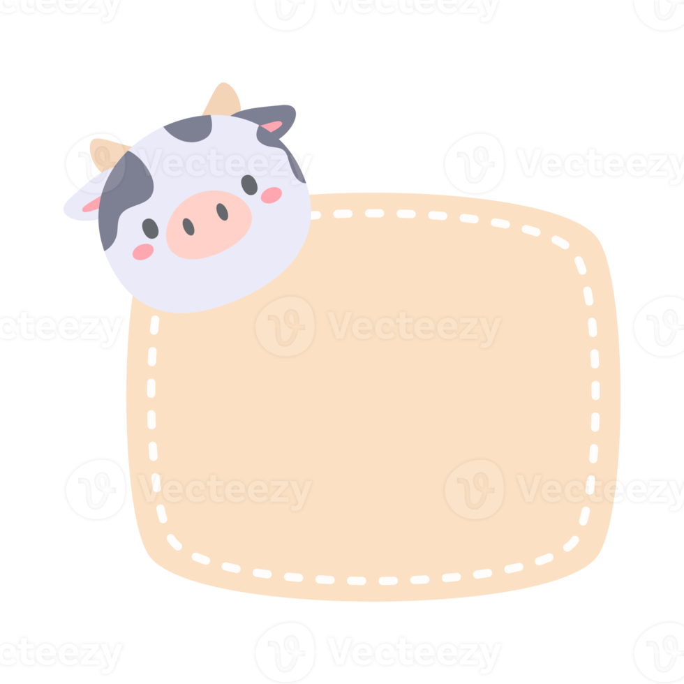 cute wild animal cartoon text frame for decorating schedule notebook png