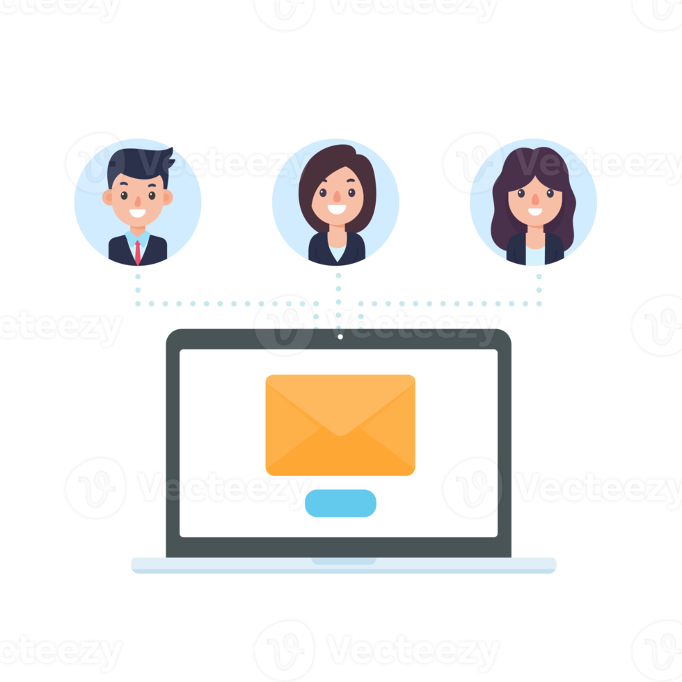 letter on computer monitor The concept of e-mail communication png